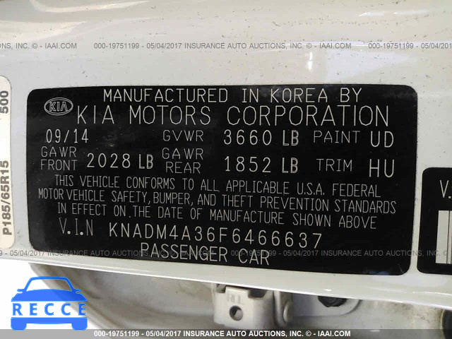 2015 KIA RIO LX KNADM4A36F6466637 image 8