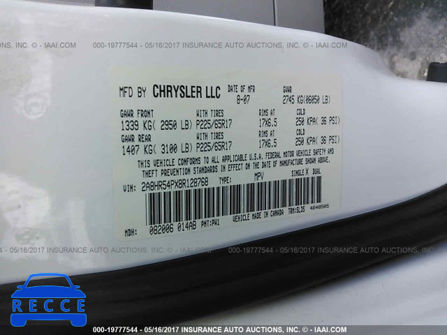 2008 Chrysler Town & Country TOURING 2A8HR54PX8R128768 зображення 8