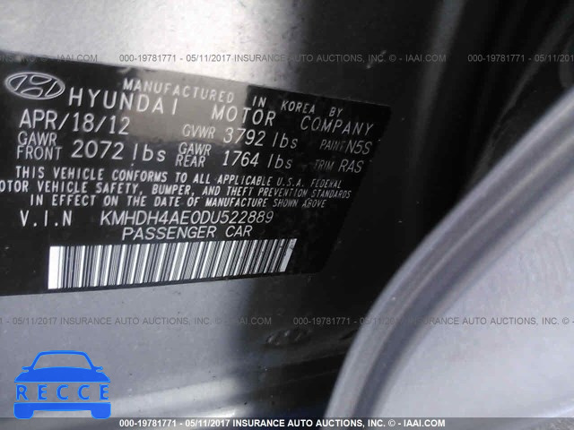2013 Hyundai Elantra KMHDH4AE0DU522889 зображення 8