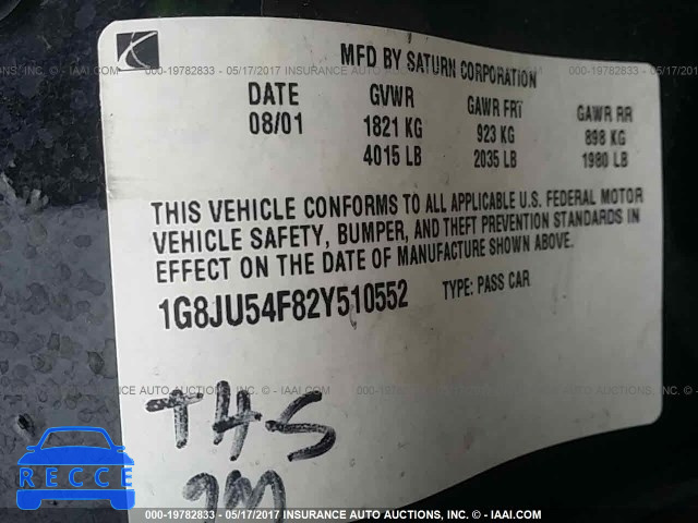 2002 Saturn L200 1G8JU54F82Y510552 Bild 8