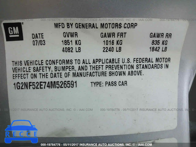 2004 Pontiac Grand Am SE1 1G2NF52E74M526591 image 8