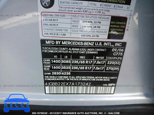 2007 Mercedes-benz ML 4JGBB22EX7A173242 image 8