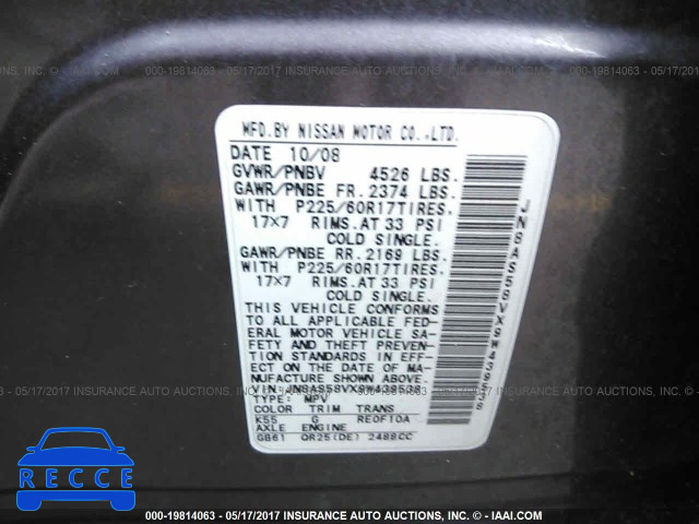 2009 Nissan Rogue JN8AS58VX9W439538 image 8