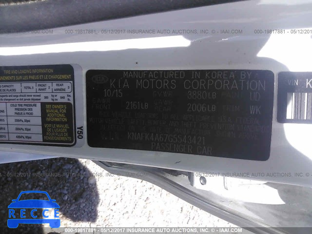 2016 KIA Forte KNAFK4A67G5543421 image 8