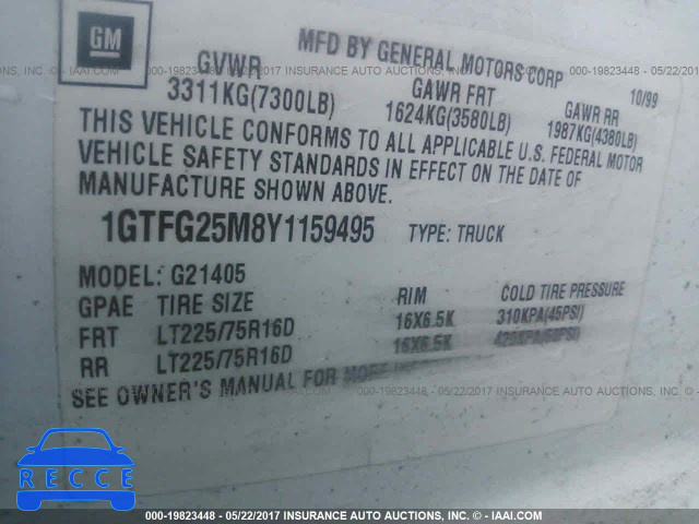 2000 GMC SAVANA 1GTFG25M8Y1159495 image 8