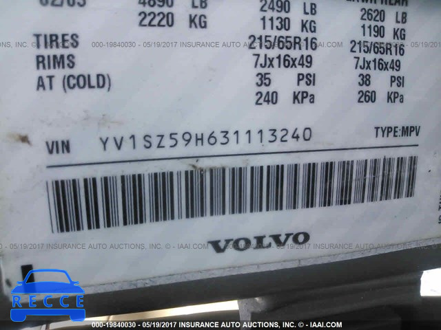 2003 Volvo XC70 YV1SZ59H631113240 image 8