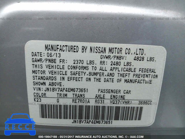 2014 Infiniti Q50 JN1BV7AP4EM673651 image 8