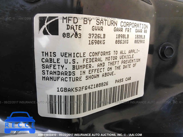 2004 Saturn ION 1G8AK52F64Z108826 image 8