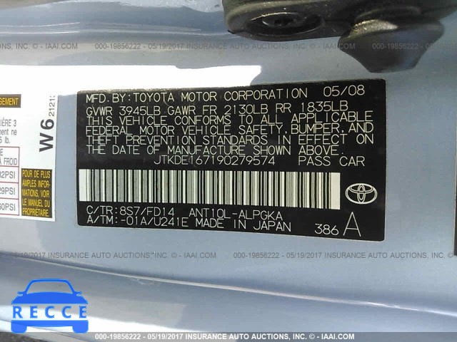 2009 Scion TC JTKDE167190279574 image 8