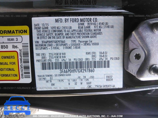 2016 Ford Fusion 3FA6P0H97GR297860 image 8