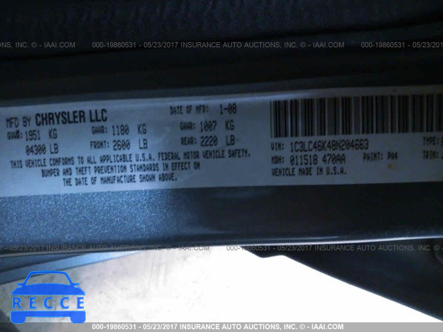 2008 Chrysler Sebring 1C3LC46K48N204663 image 8