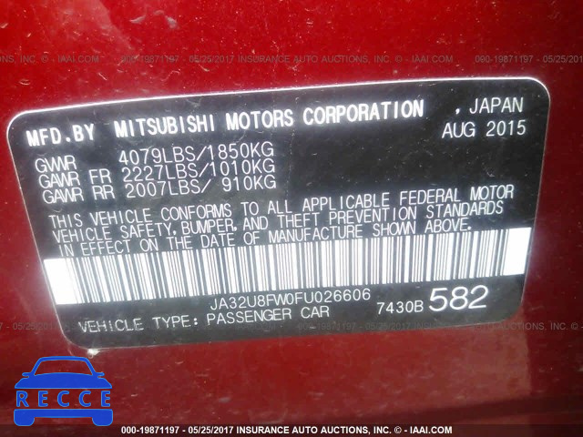 2015 Mitsubishi Lancer JA32U8FW0FU026606 Bild 8
