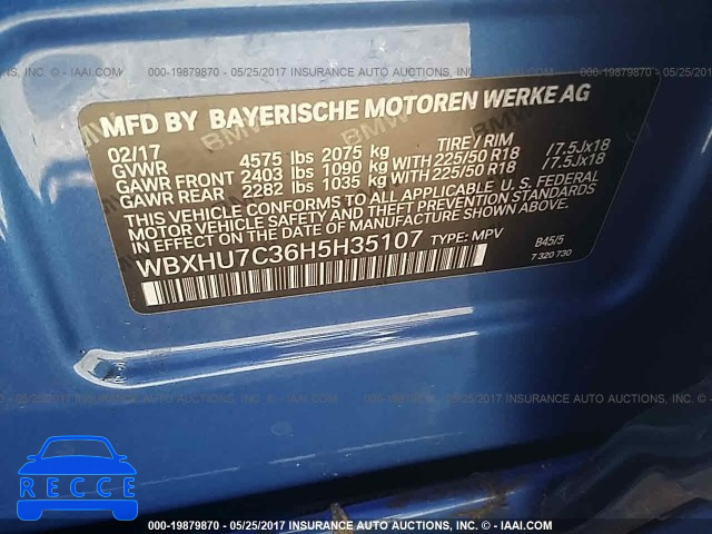 2017 BMW X1 SDRIVE28I WBXHU7C36H5H35107 зображення 8