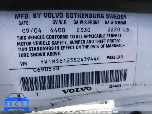 2005 Volvo S60 YV1RS612552439446 Bild 8