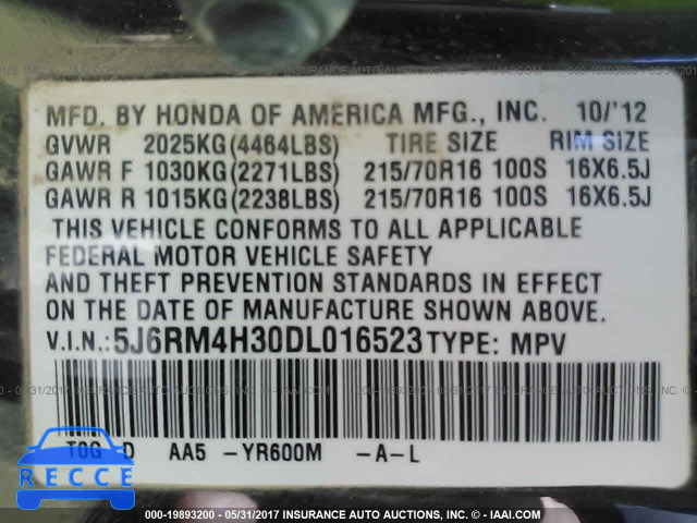 2013 Honda CR-V LX 5J6RM4H30DL016523 image 8