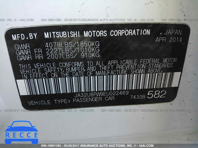 2014 Mitsubishi Lancer JA32U8FW9EU022469 image 8