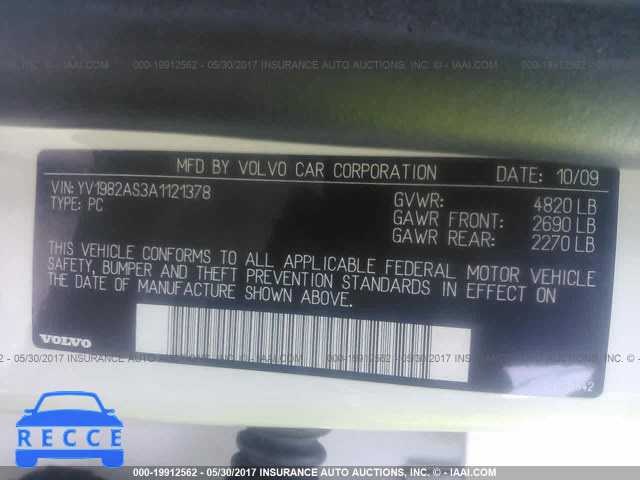 2010 Volvo S80 3.2 YV1982AS3A1121378 image 8