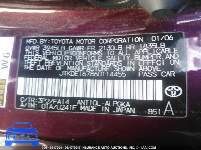 2006 Scion TC JTKDE167860114455 image 8