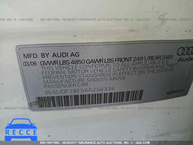 2006 Audi A4 WAUDF78E56A256336 Bild 8