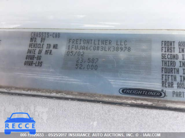 2003 FREIGHTLINER COLUMBIA COLUMBIA 1FUJA6CGX3LK38978 image 9
