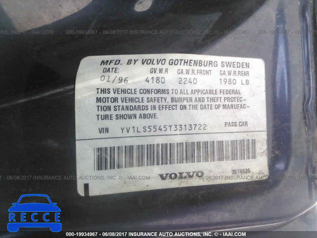 1996 Volvo 850 GLT YV1LS5545T3313722 зображення 8