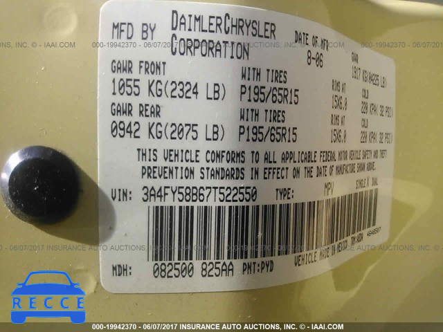 2007 Chrysler PT Cruiser 3A4FY58B67T522550 image 8