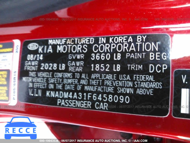 2015 KIA RIO KNADM4A31F6458090 image 8