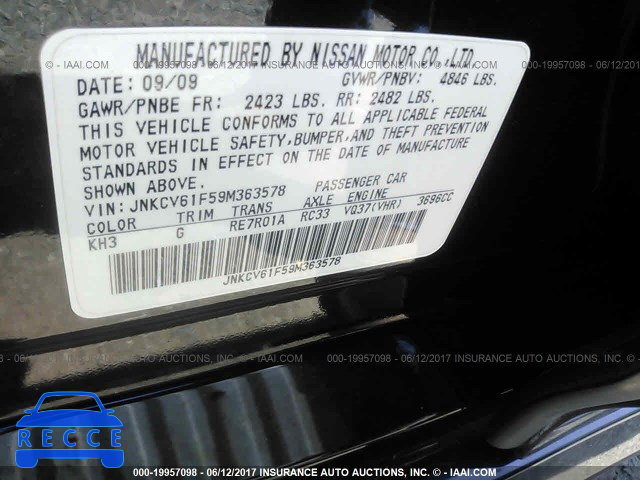 2009 Infiniti G37 JNKCV61F59M363578 image 8