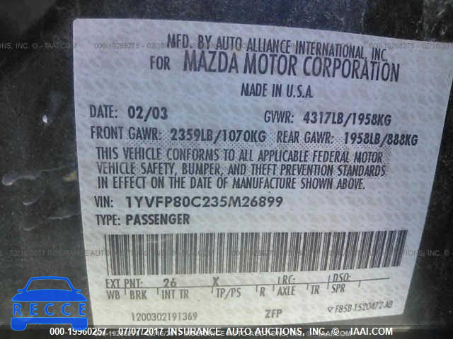 2003 Mazda 6 I 1YVFP80C235M26899 зображення 8