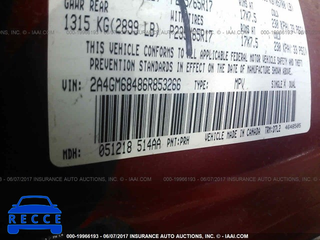 2006 Chrysler Pacifica 2A4GM68486R853266 image 8