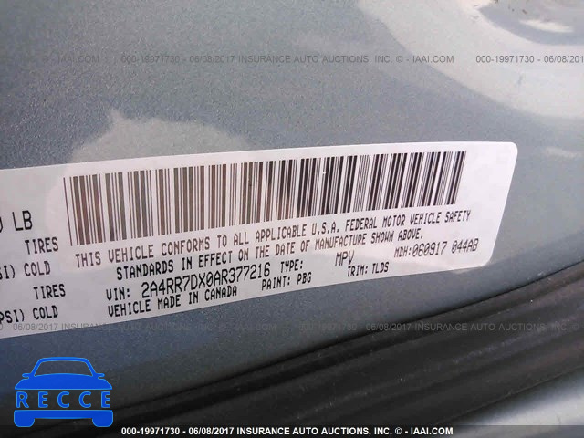 2010 Chrysler Town & Country LIMITED 2A4RR7DX0AR377216 image 8