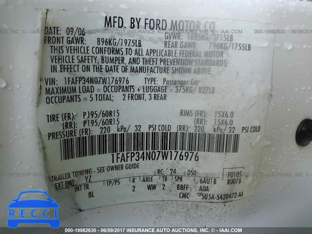 2007 Ford Focus ZX4/S/SE/SES 1FAFP34N07W176976 image 8