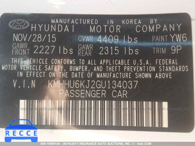 2016 Hyundai Genesis Coupe KMHHU6KJ2GU134037 image 8