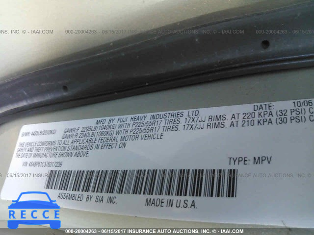 2007 Subaru Legacy OUTBACK 2.5I 4S4BP61C376317239 image 8