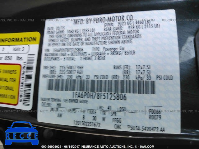 2015 Ford Fusion 1FA6P0H78F5125806 image 8