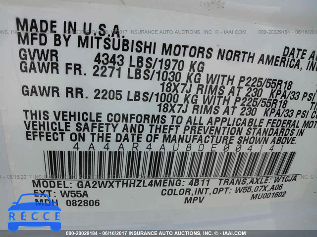 2013 Mitsubishi Outlander Sport SE 4A4AR4AU8DE004141 image 8
