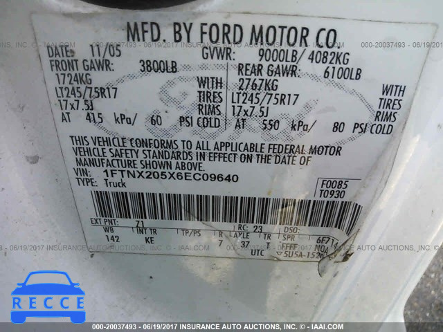 2006 Ford F250 1FTNX205X6EC09640 image 8