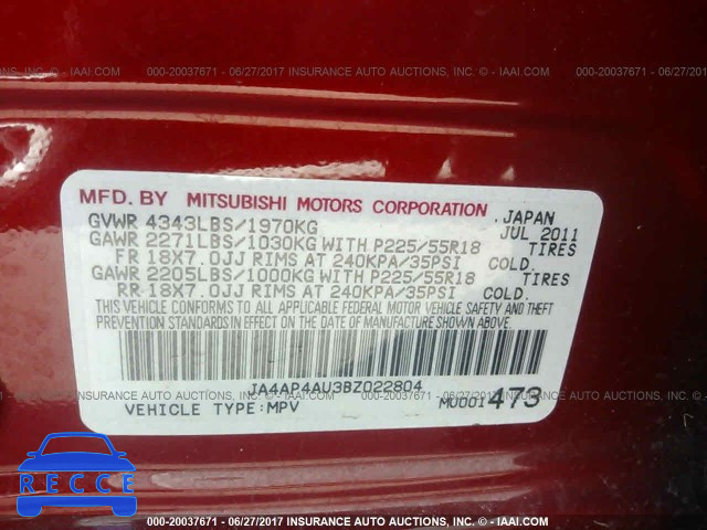 2011 Mitsubishi Outlander Sport SE JA4AP4AU3BZ022804 image 8