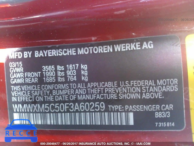 2015 Mini Cooper WMWXM5C50F3A60259 image 8