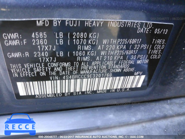 2014 Subaru Outback 4S4BRCCC9E3201760 image 8