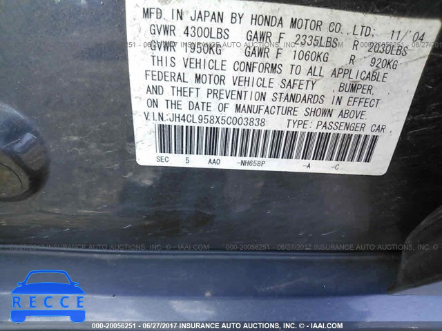 2005 Acura TSX JH4CL958X5C003838 image 8