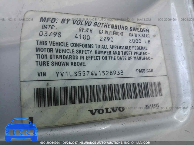 1998 Volvo S70 YV1LS5574W1528938 Bild 8