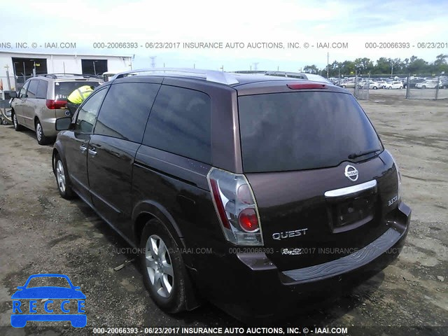 2007 Nissan Quest S/SE/SL 5N1BV28U17N107547 image 2