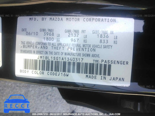 2010 Mazda 3 JM1BL1SG1A1340317 Bild 8