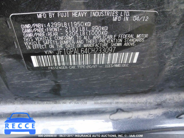 2012 Subaru Impreza SPORT PREMIUM JF1GPAL64CH233097 image 8