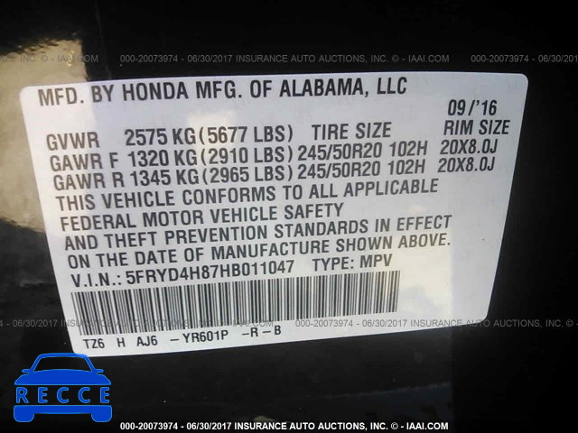 2017 Acura MDX 5FRYD4H87HB011047 Bild 8