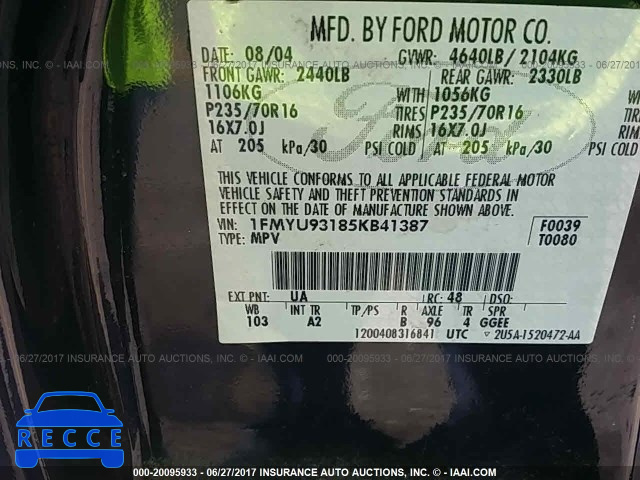 2005 Ford Escape 1FMYU93185KB41387 image 8