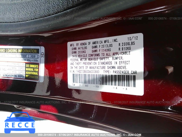 2013 Honda Accord 1HGCT2B82DA000683 image 8