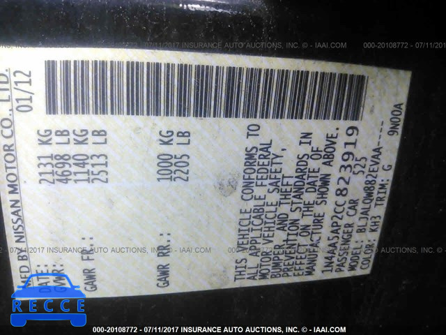 2012 Nissan Maxima 1N4AA5AP2CC823919 Bild 8