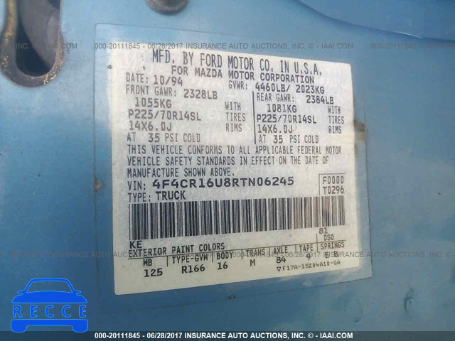 1994 Mazda B3000 4F4CR16U8RTN06245 image 8